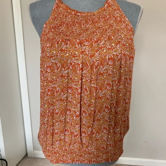 CYNTHIA ROWLEY | Sleeveless Paisley Top. Sz. Large elastic waist - Picture 4 of 7